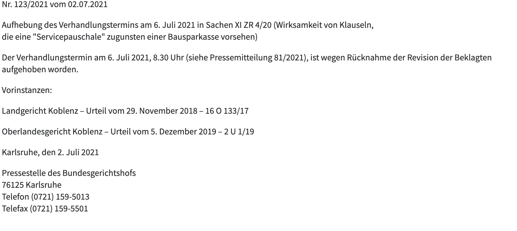 Oberlandesgericht Koblenz – Urteil vom 5. Dezember 2019 – 2 U 1/19